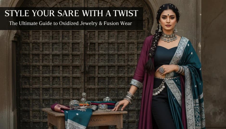 Style Your Saree with a Twist: The Ultimate Guide to Oxidized Jewelry and Fusion Wear