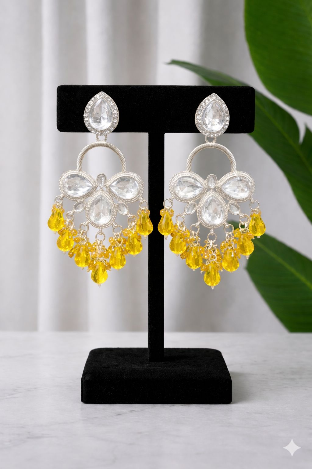 Chand Kundan Chandelier Earrings - Lifestyle