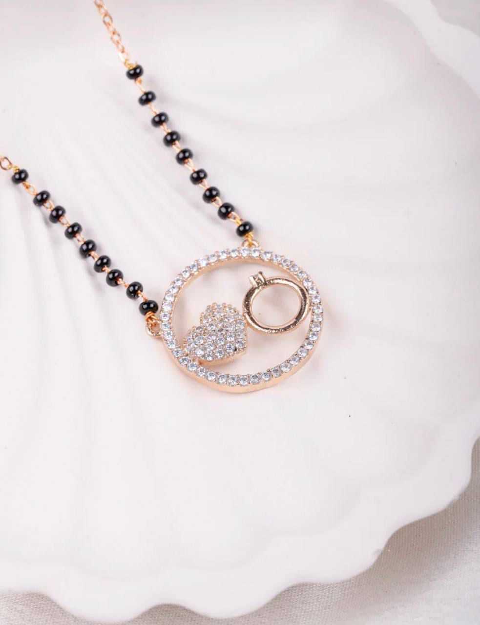 Elegant Heart & Ring Rose Gold Mangalsutra