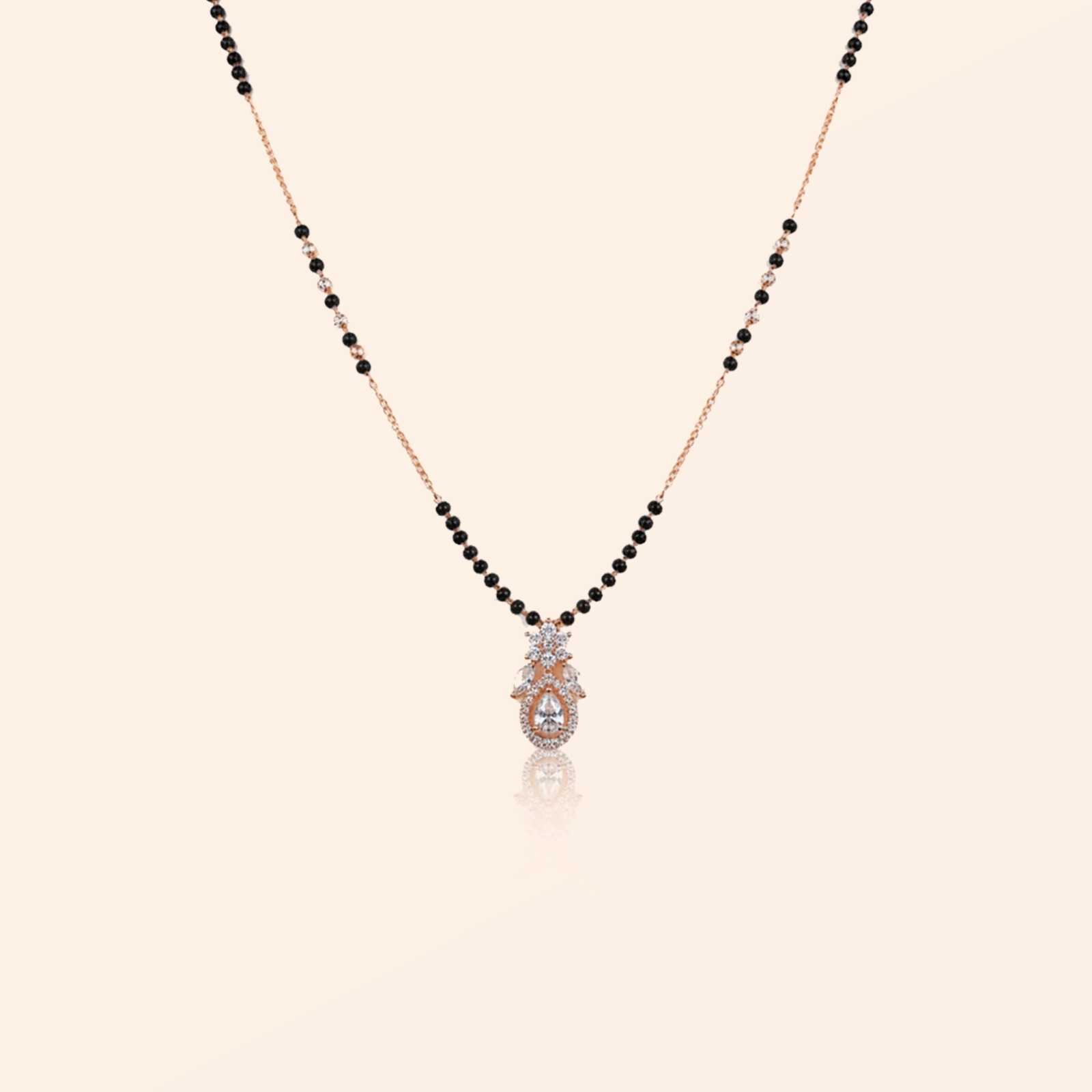 Elegant Pear-Cut Rose Gold Mangalsutra