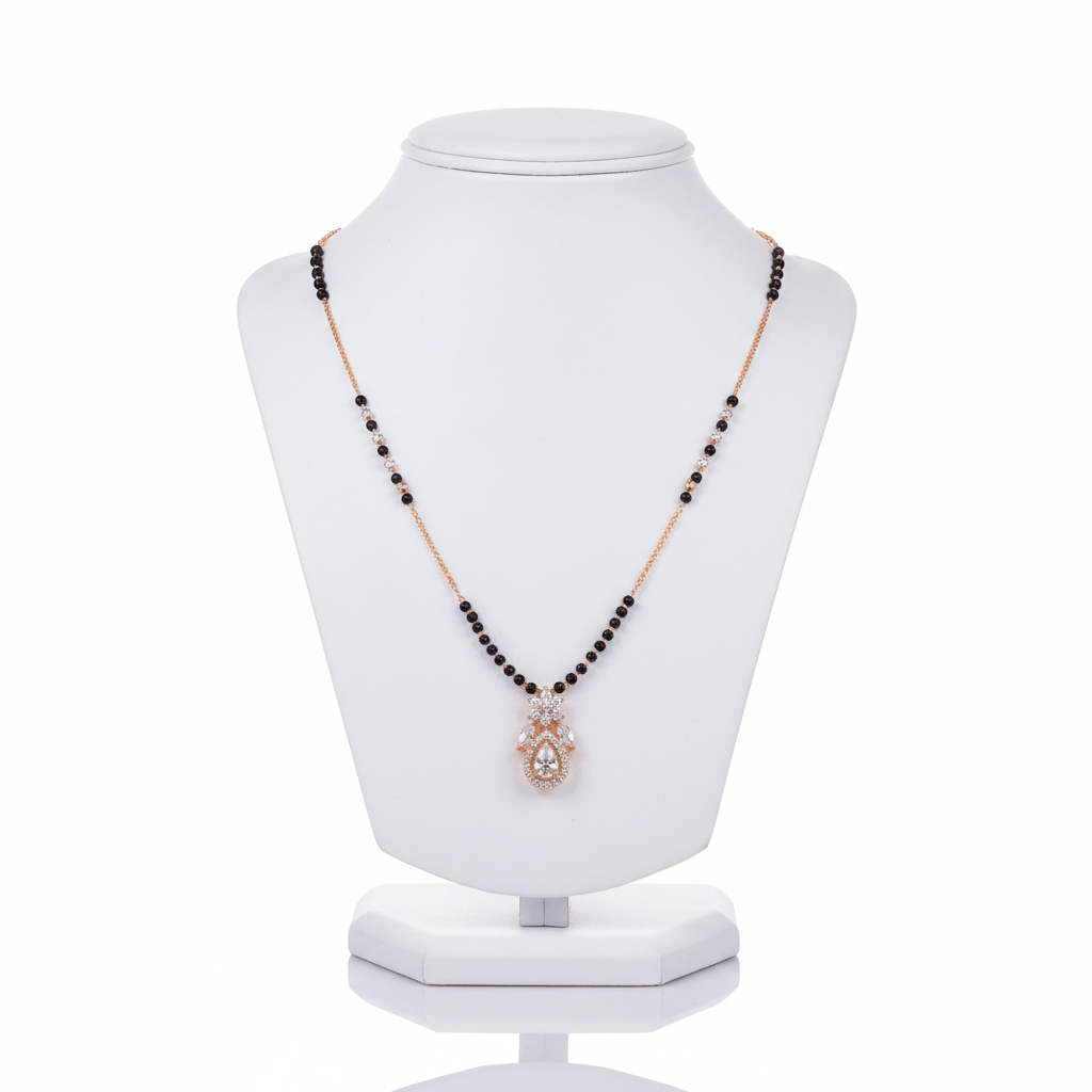 Elegant Pear-Cut Rose Gold Mangalsutra